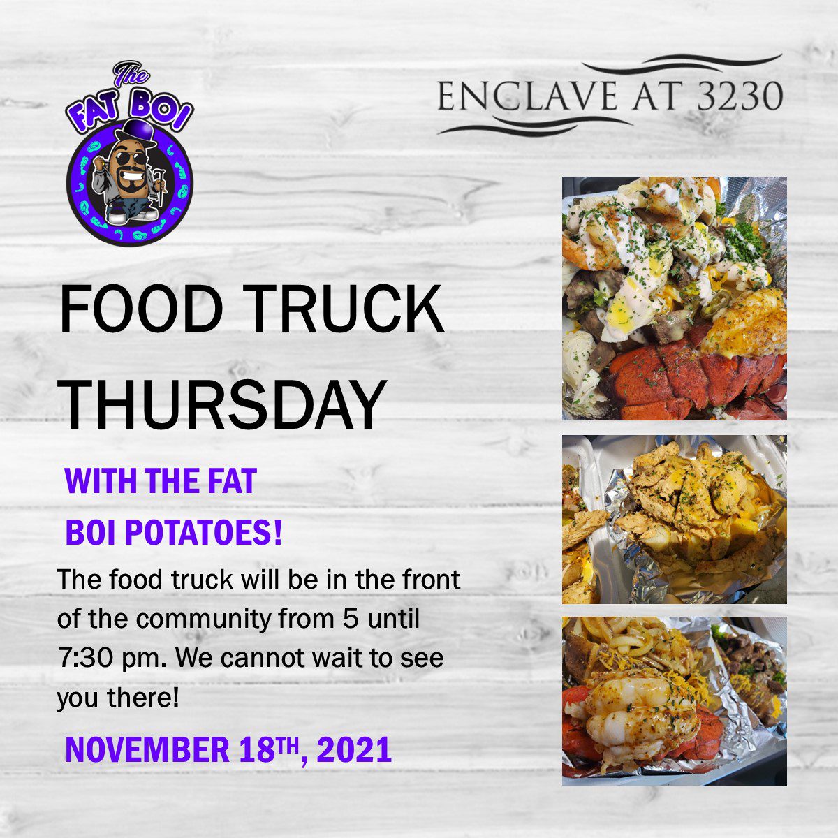 The Fat Boi Potatoes at Enclave at 3230